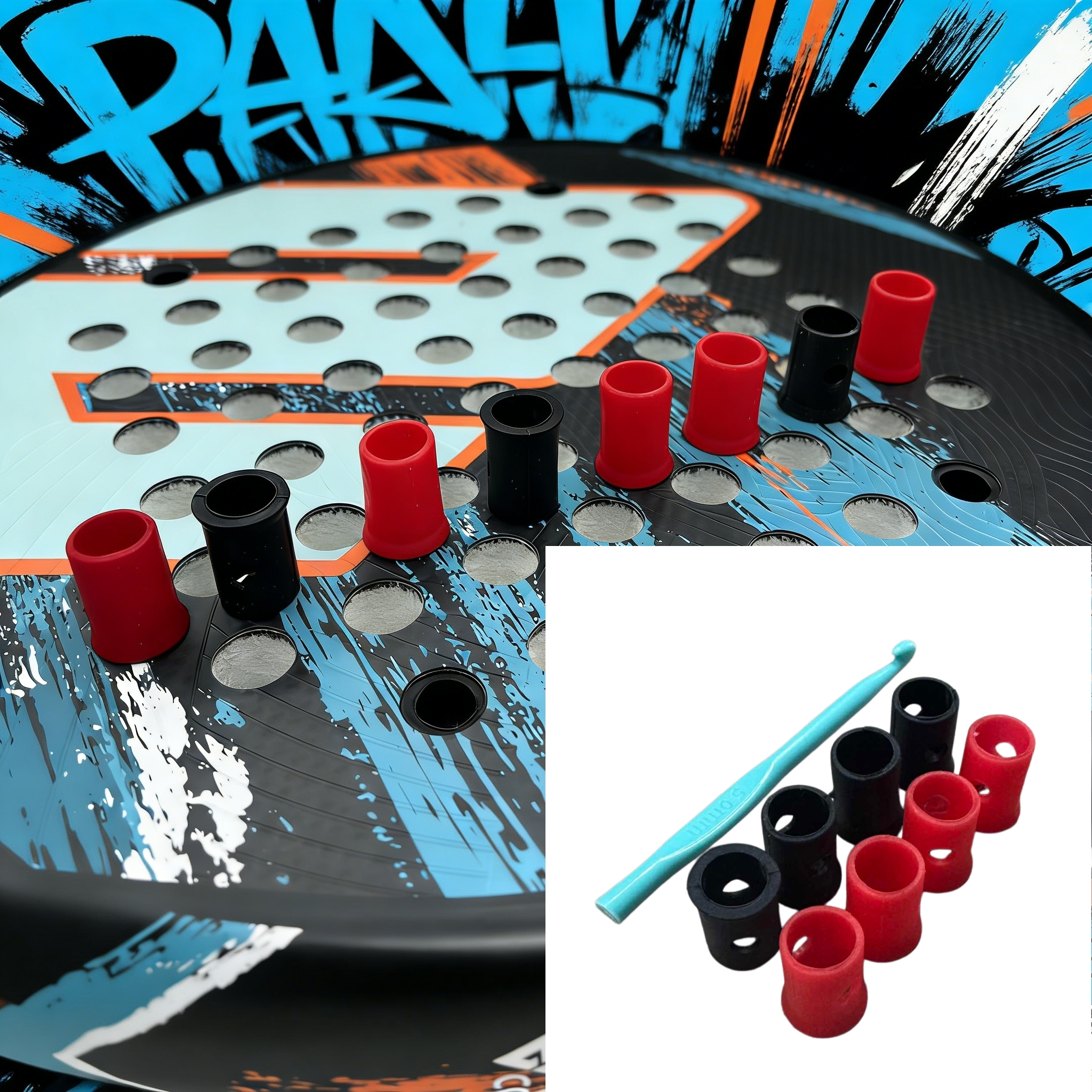 8PCS Black Red Tennis Racket V - Racket Vibration Dampener review and price