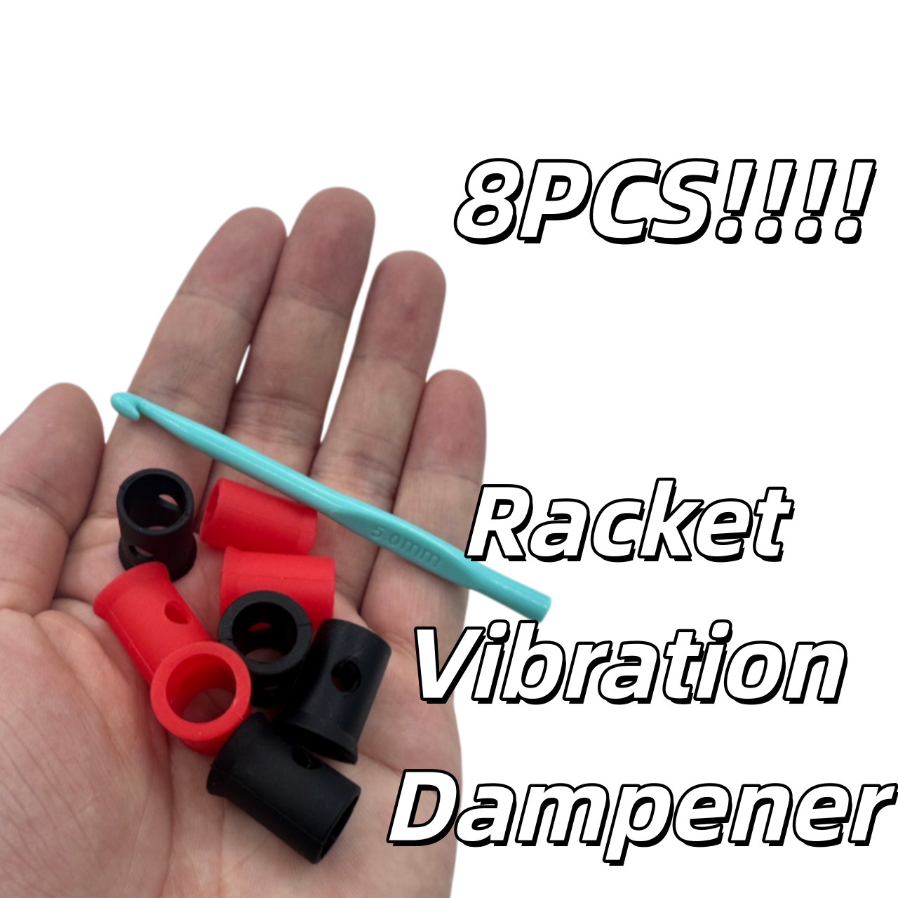 8PCS Black Red Tennis Racket V - Racket Vibration Dampener review and price