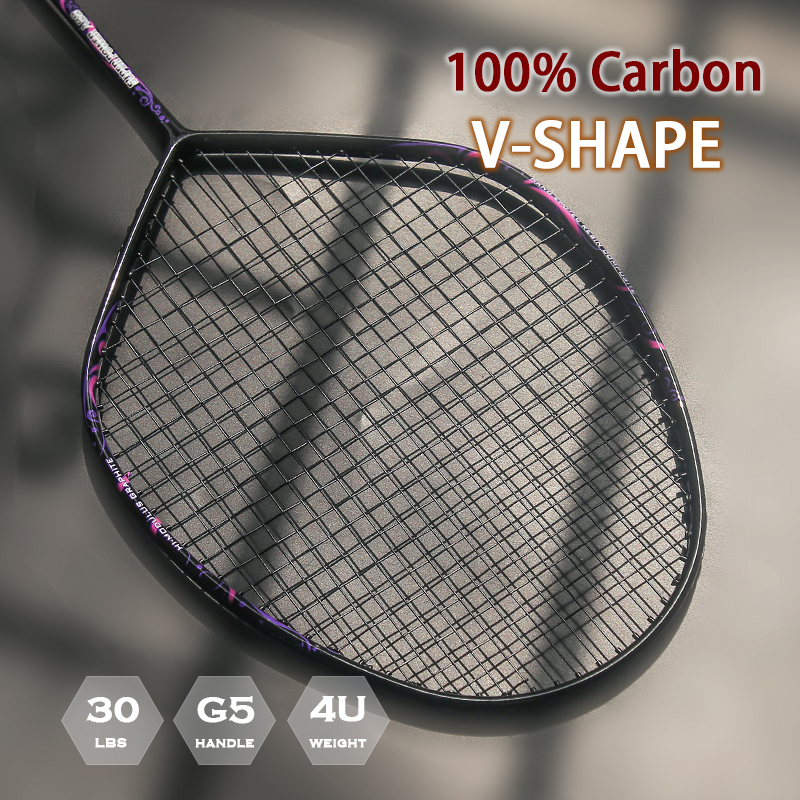 New Style V-shape 100% Carbon  - Badminton Raket review and price