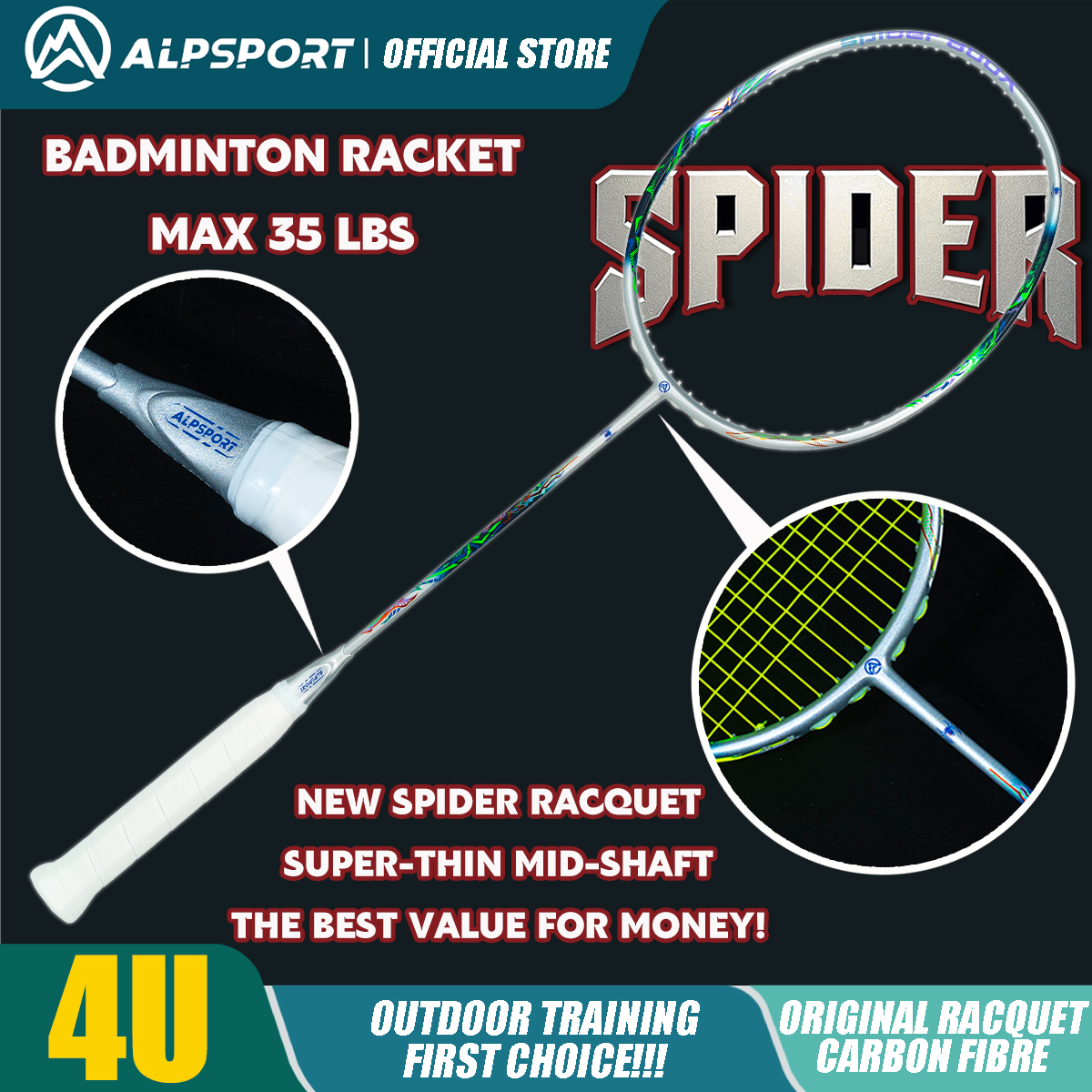 ALP SPIDER 4U G5 Eastic & Dura - Badminton Raket review and price
