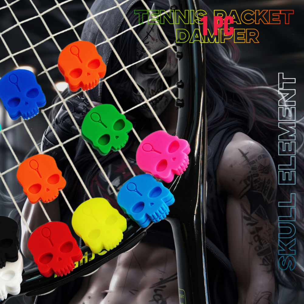 Super Cool Skull Tennis Racket - Racket Vibration Dampener review and price