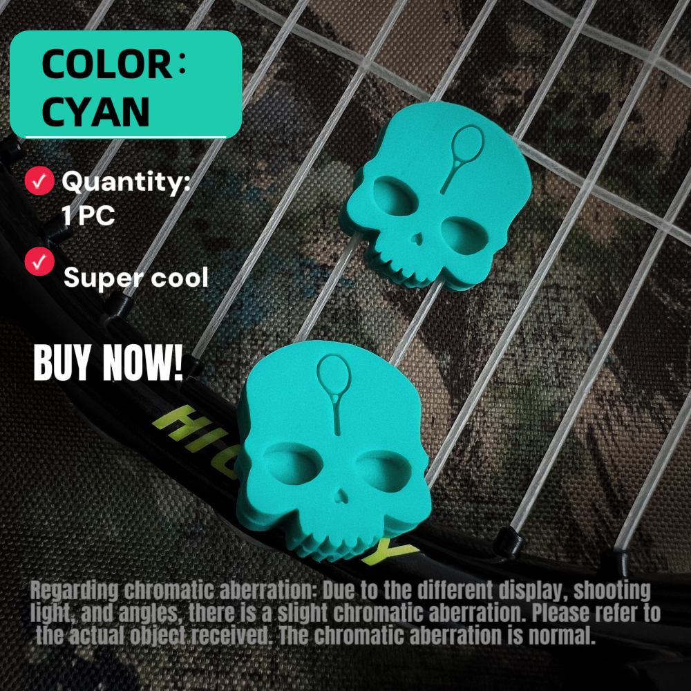Super Cool Skull Tennis Racket - Racket Vibration Dampener review and price