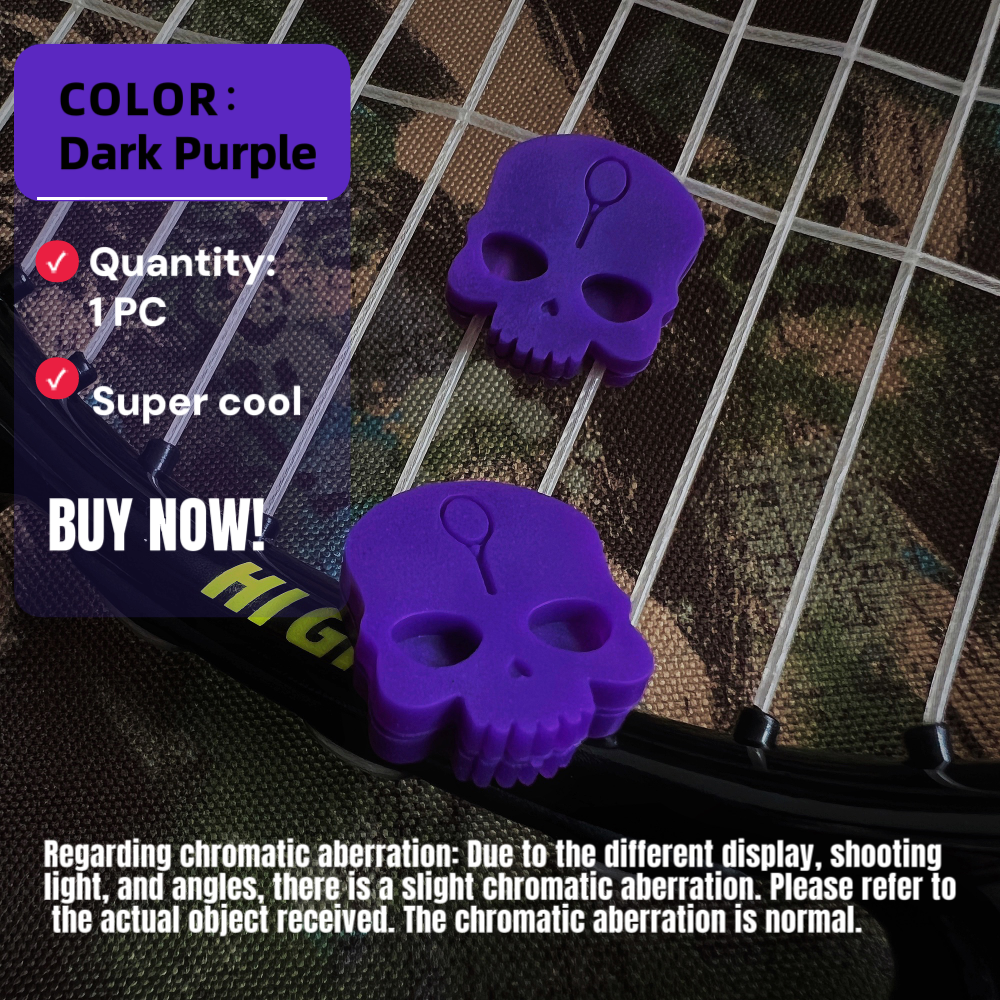 Super Cool Skull Tennis Racket - Racket Vibration Dampener review and price