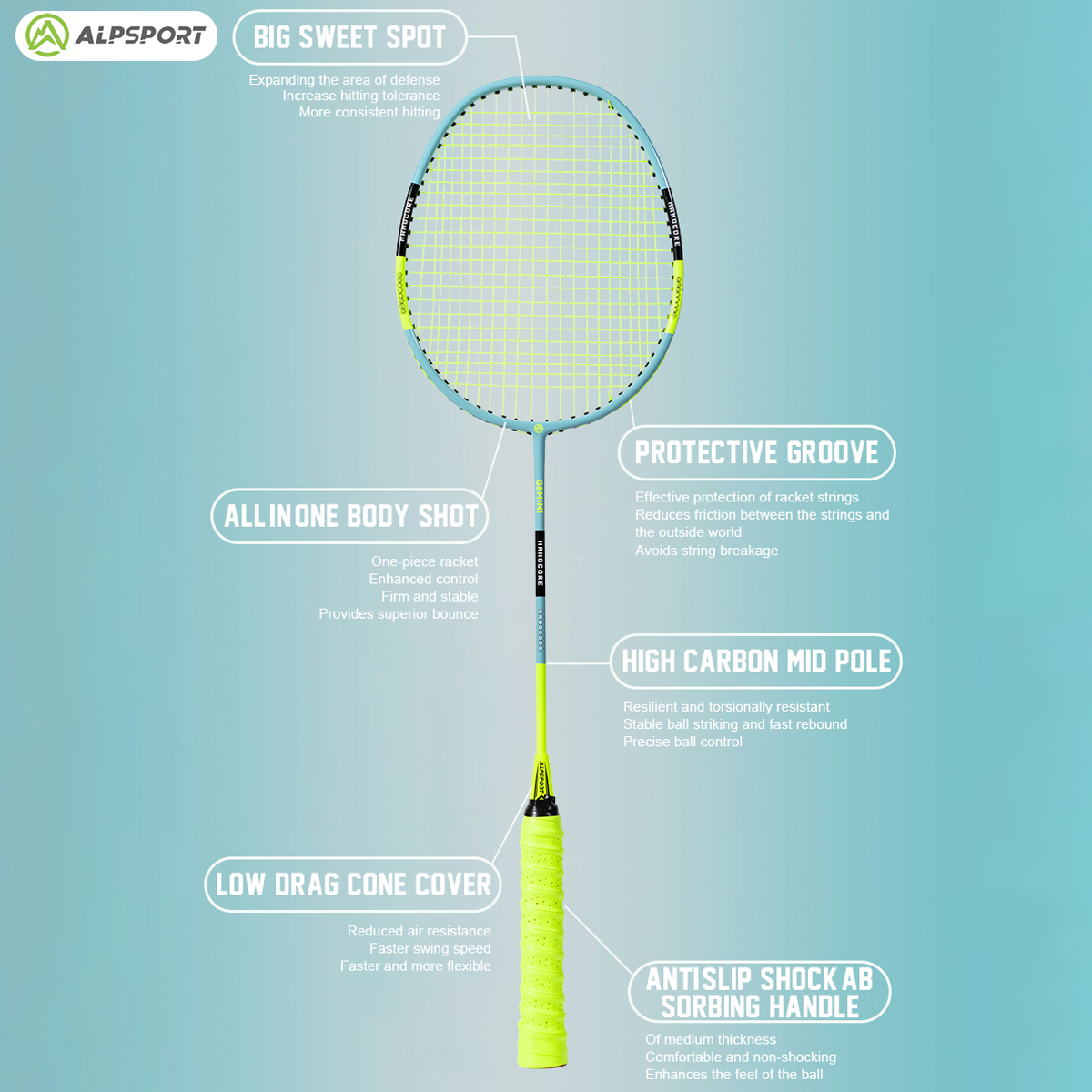 ALP SZZ Professional Badminton - Badminton Raket review and price