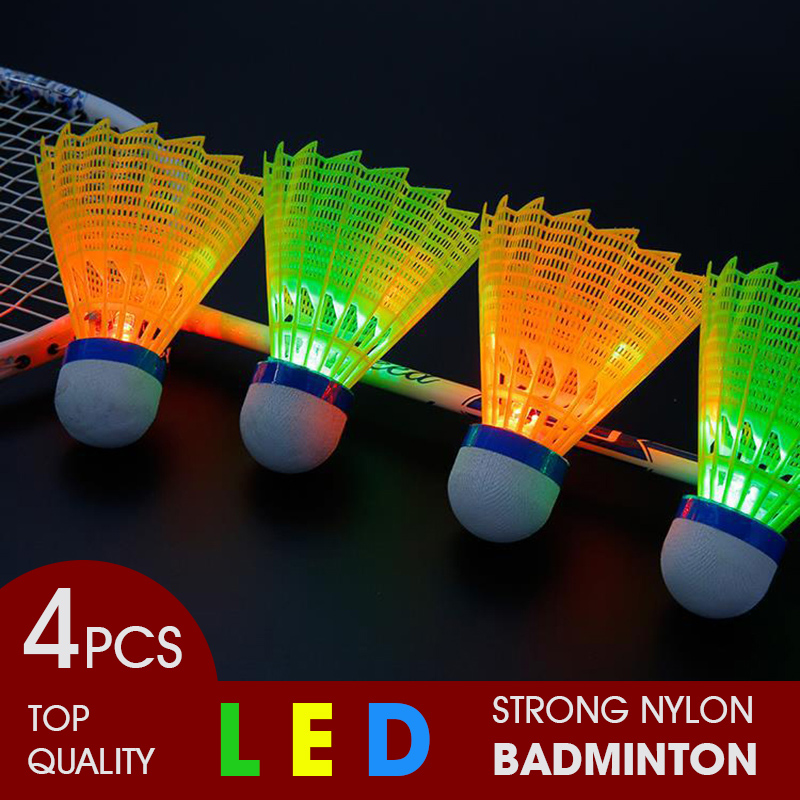 WELKIN 4pcs Dark Night LED Glo - Badminton Nylon Shuttlecock review and price